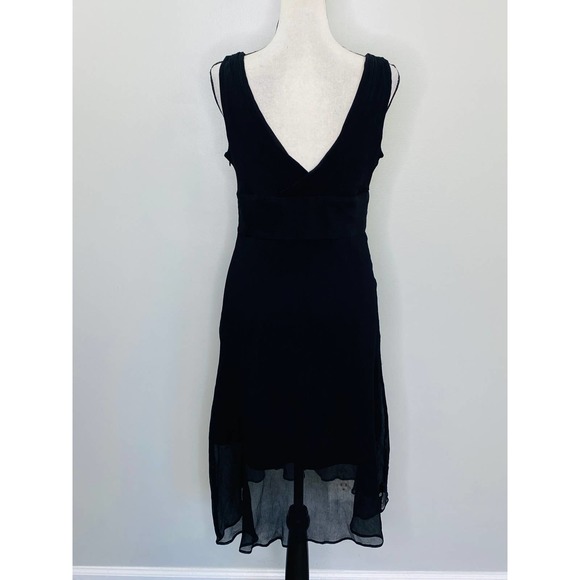 Vintage J. Crew Black Silk Dress Women 8 A-Line Textured Luxe Classic Date Night - Picture 4 of 9
